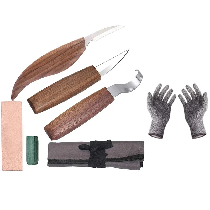 

JFBL Hot 7PCS Wood Carving Tool Set Cutter Kit Wood Carving Knife Woodworking For Spoon Carving