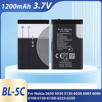 3.7V BL-5C 1200mAh Batteria Del Telefono Ai Polimeri di Litio Per La Radio Nokia 1100 1110 1200 1208 1280 2600 2700 3100 3110 5130 6230 1600