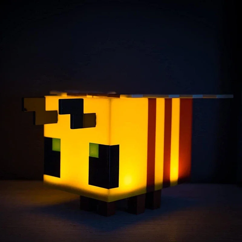 

New MC Game LED Toy Creative DIY Bee Model Night Light Room Home Atmosphere Luminous Table Lamp Children's Gift