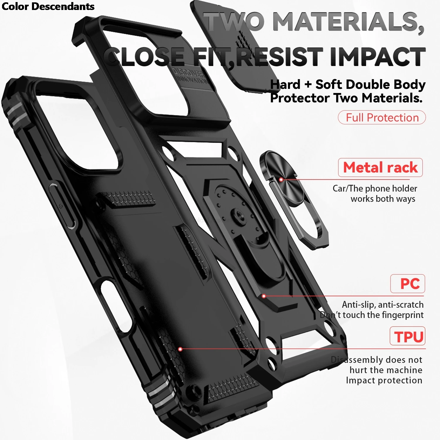 Shockproof Armor Slide Camera Lens Protection Phone Case