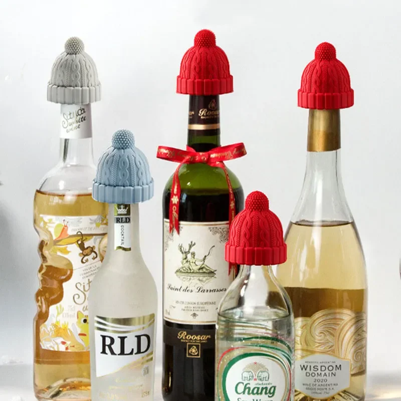 

Christmas Hat Shaped Silicone Wine Bottle Stopper Cap Beer Champagne Bottle Plug Sealed Stopper Home Decorative Bar Tools