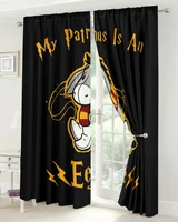 Funny Cute Cartoon Anime yellow kids Child Girl Light Filtering Drapes Window Curtains for Living Room Bedroom 2 Pieces Decor 2