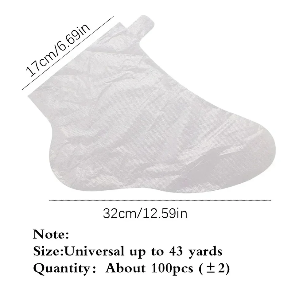 Disposable Foot Mask 100Pcs – Transparent PE Moisturizing Bags, Detox SPA Pedicure Tools for Infection Prevention