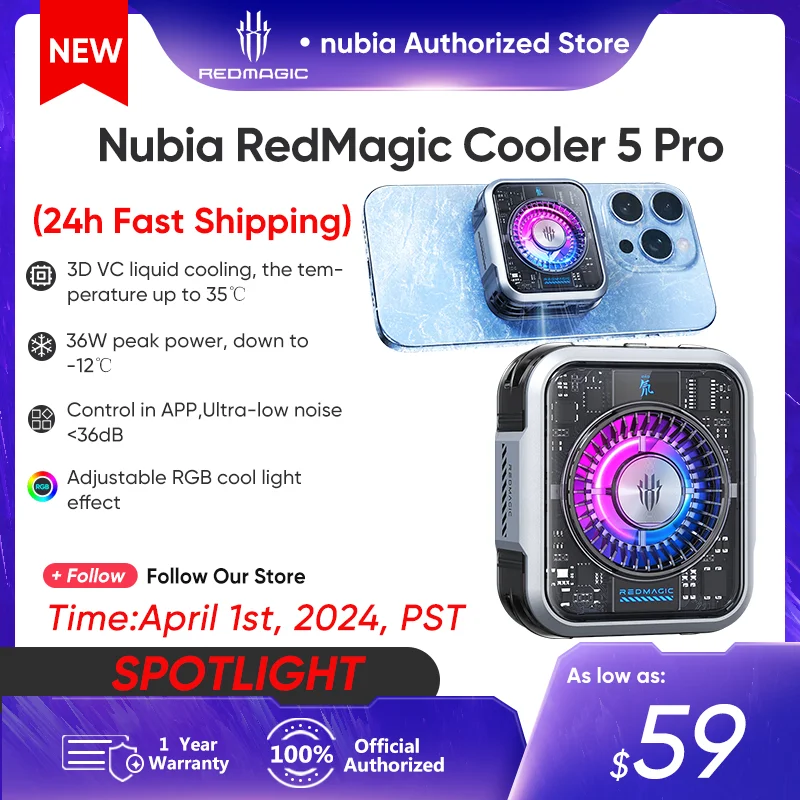 Nubia Redmagic Magnetic Cooler 5 Pro Vc Liquid Smartphone Cooler Per Telefono Cellulare Per Red Magic 9 Pro Iphone15 Gaming Cooler