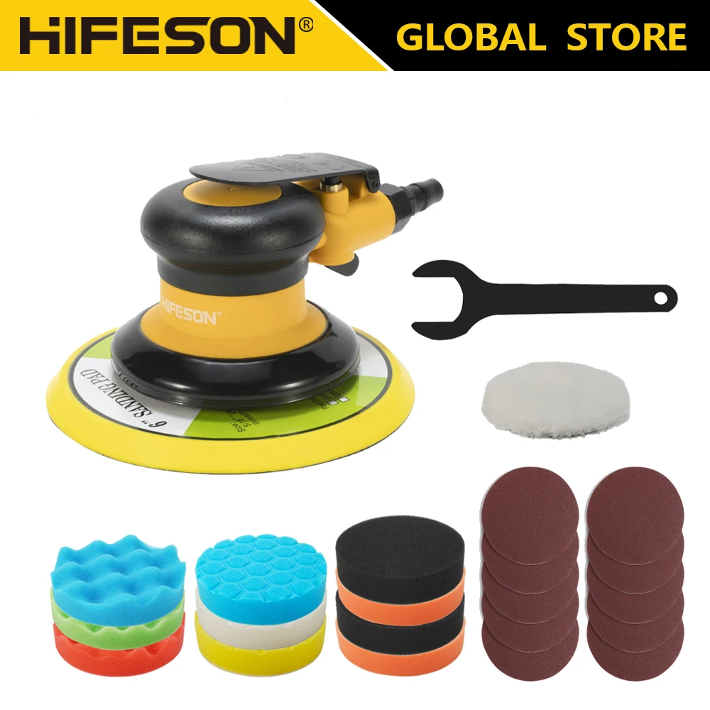 Levigatrice Pneumatica Per Levigatrice Pneumatica 6 ''150Mm Strumento Per La Cura Della Vernice Per Auto Lucidatura Smerigliatrice Orbitale Casuale Pe