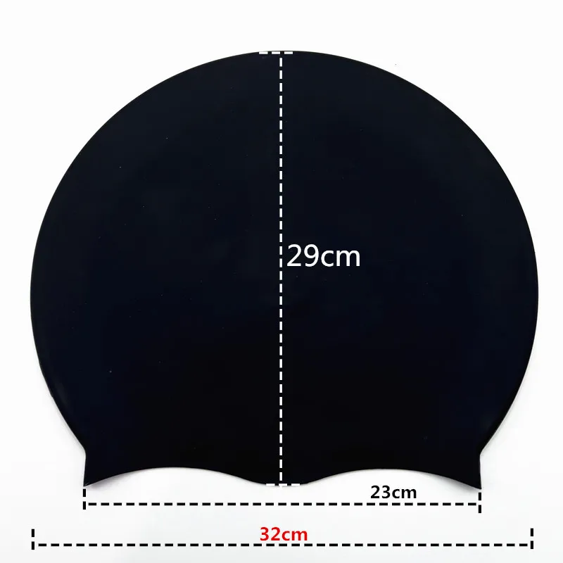 1pc Large Silicone Swimming Cap,Waterproof Silicone Swim Cap - Designed For Long Hair Anti-Slip Design Cap 3