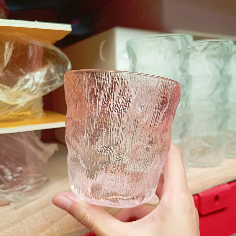 Drinkware Water Cup Drinking Bottle Thick Pink Ladies Wineglass Whisky Brandy Cup Ice Coffee Novel Crystal Female Glass