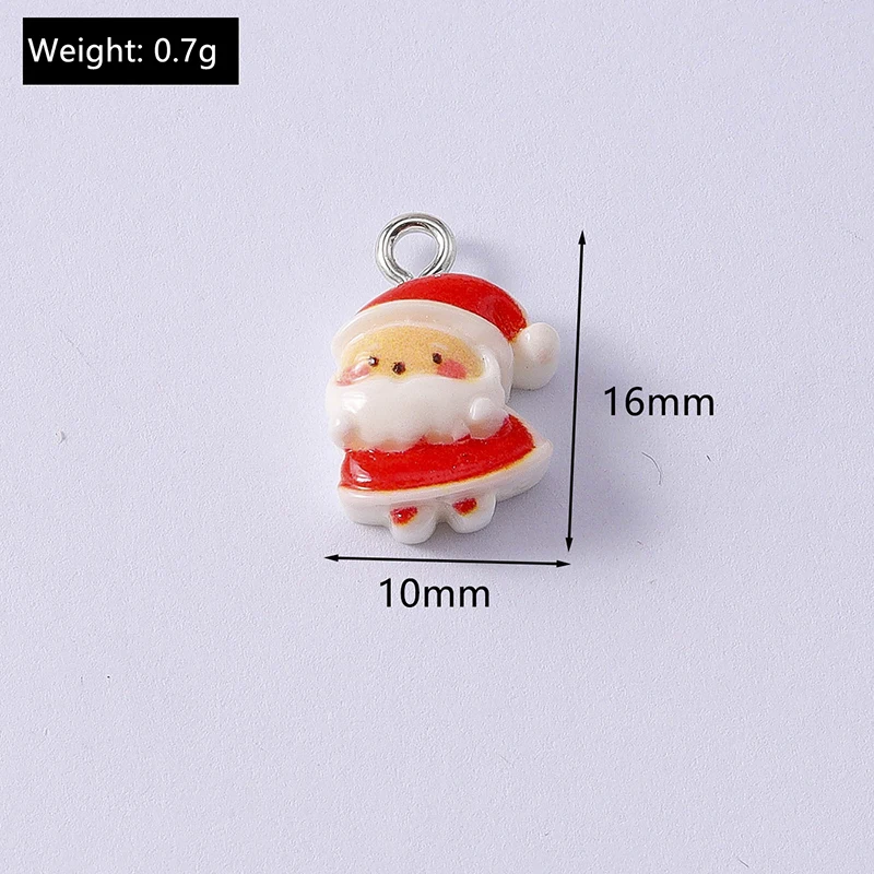 Duarte 20 Teile/los Nette Harz Weihnachten Santa Claus Baum Deer Charms Anhänger für Schmuck Machen Halsketten Ohrringe DIY Handwerk Geschenk – Detail 9