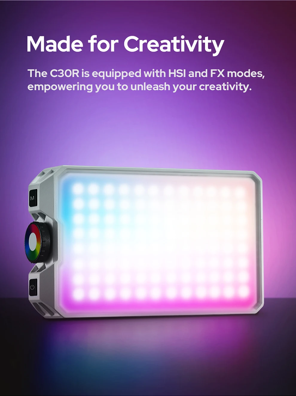 C30Bi C30R Litemons LED Light Panel Lightweight CRI94+ TLCI96+ 2800K-6500K Pocke