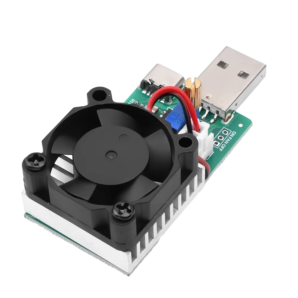 22.5W 18W DC 3.7V-13V Electronic Test Load Resistor USB Interface Battery Discharge Capacity Tester Fan Adjustable Current