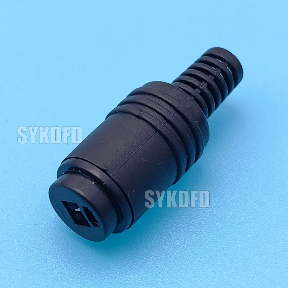 Black 2-Pin DIN Plug with Screw Terminals - Speaker, HiFi, and Audio Signal Connector Adapter