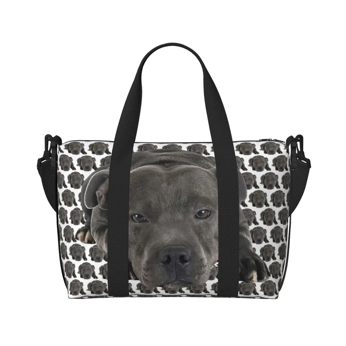Staffordshire Bull Terrier Dog Beach Tote Bag Women EBT Cute Love Big Compartment Gym Beach Travel Bags