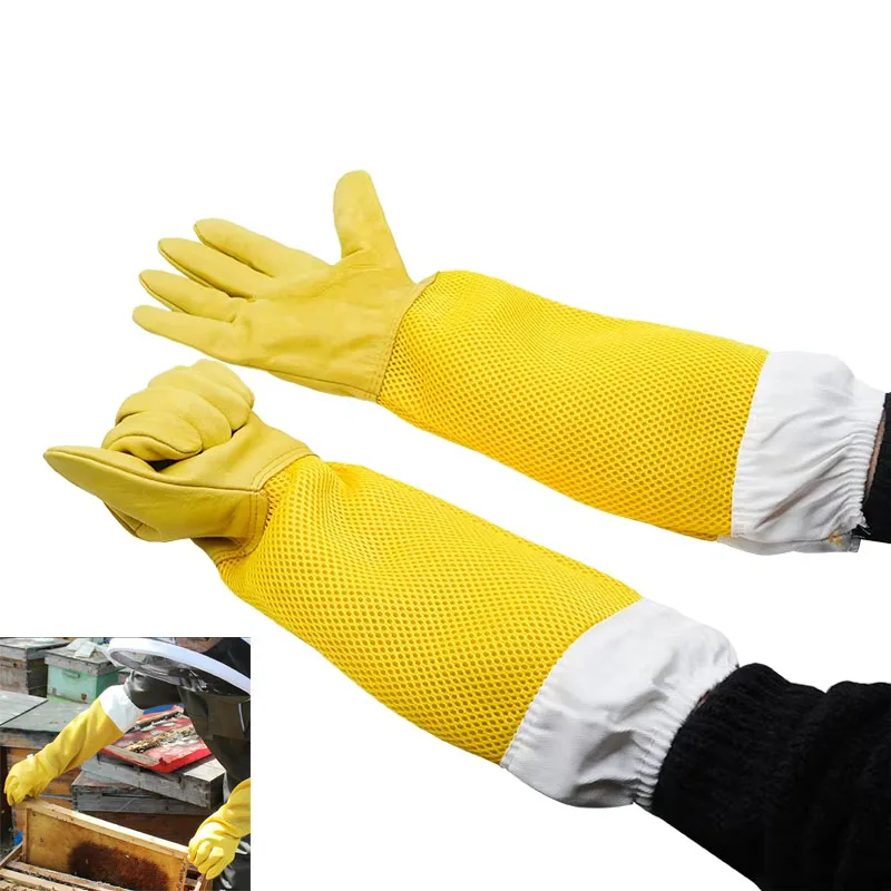 Beekeeper Gloves Protective Sleeves Ventilated Professional Anti Bee for Apiculture Beekeeper Prevent Beehive tools beekeeping tools beekeeping accessories beekeeper gloves