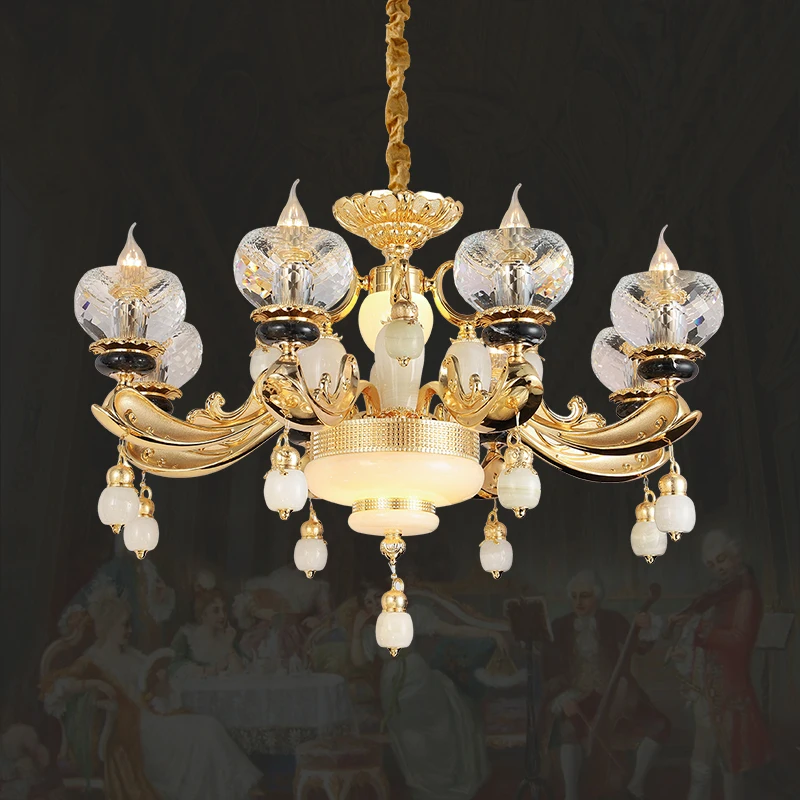 

Hotel Foyer Staircase Designer Lighting Zinc Alloy Pendant Light French Luxury Crystals Chandelier