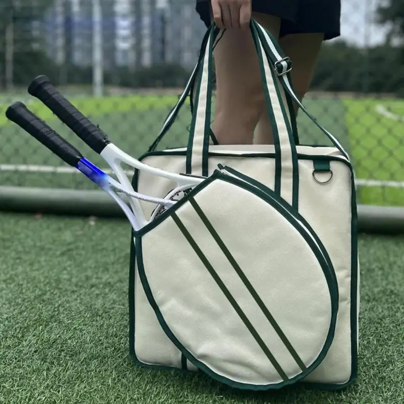 Portable Racket Bag Hole Ball Racquet Storage Bag Canvas Fabric Sports Racket Bag For Table Tennis Rackets Badminton Rackets 2