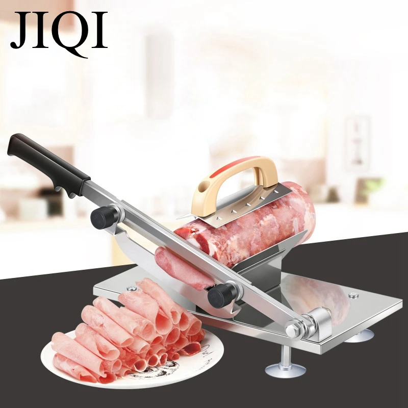 Meat slicers for Home use, Manual Frozen Stainless Steel meat slicer  machine, 17cm Alloy blade / Multi-function Cutting Machine, Suitable for