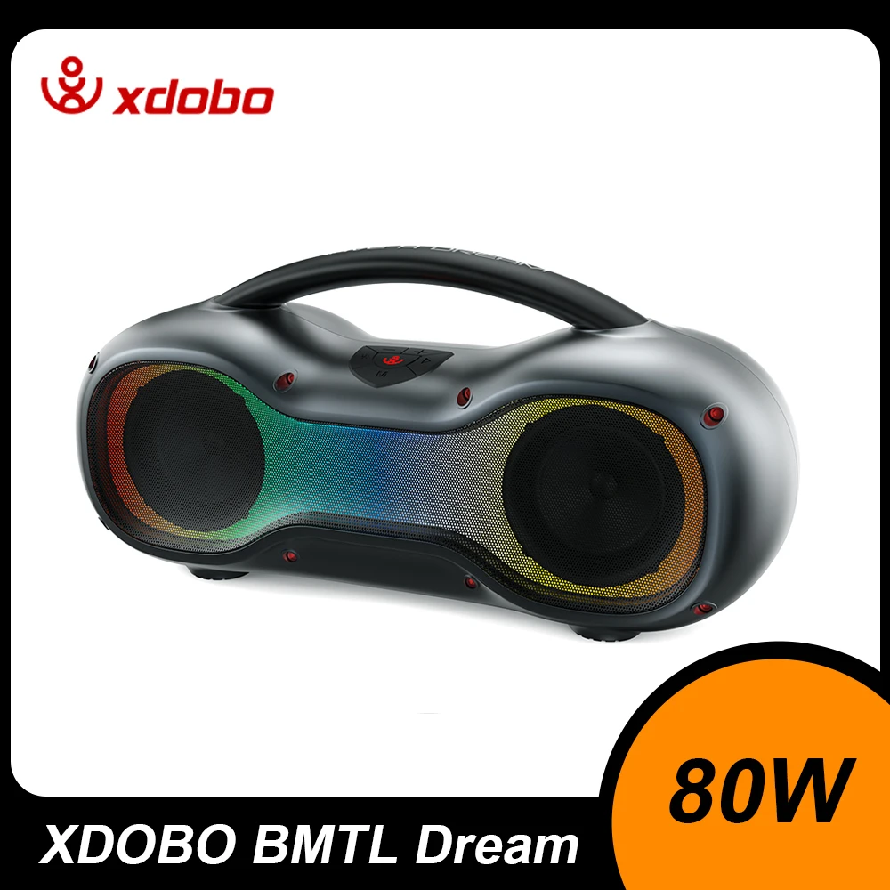 Xdobo BMTL Dream Wireless Bluetooth-Compatiable Speaker Colorful Light Effect 80W Deep Bass Subwoofer IPX6 Waterproof Boombox