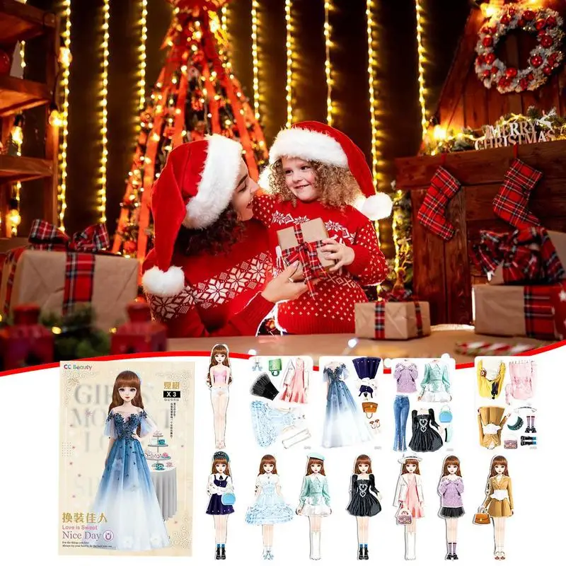 Creative Fashion Magnetic Dress Up Dolls Safe And Harmless Princess Dress Up Doll Set Portable Princess Paper Doll Gift