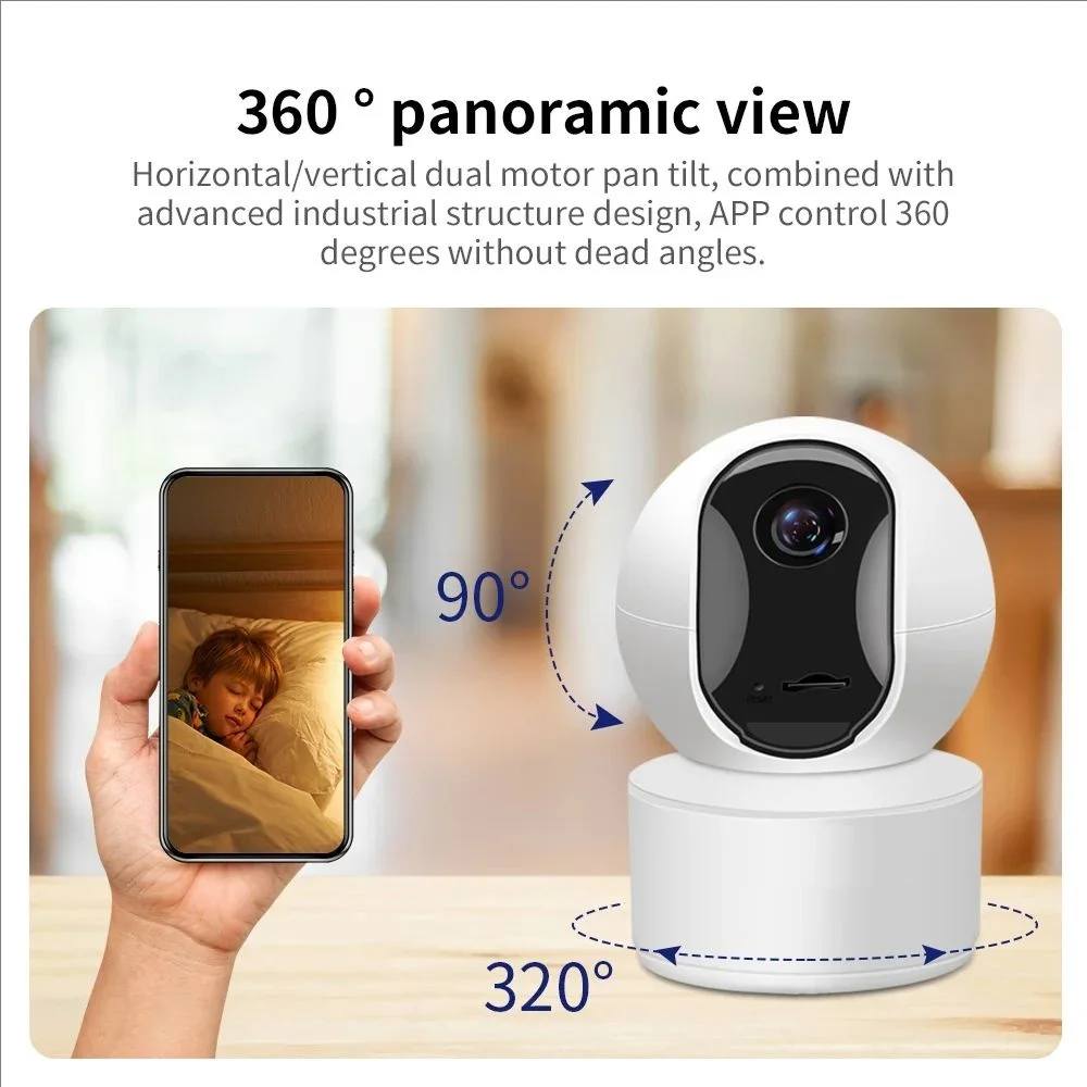 8MP 4K WiFi Security Indoor Camera 10X Digital Zoom Pan Tilt IP Camera Ai Automatic Tracking Night Vision Intercom Security 3