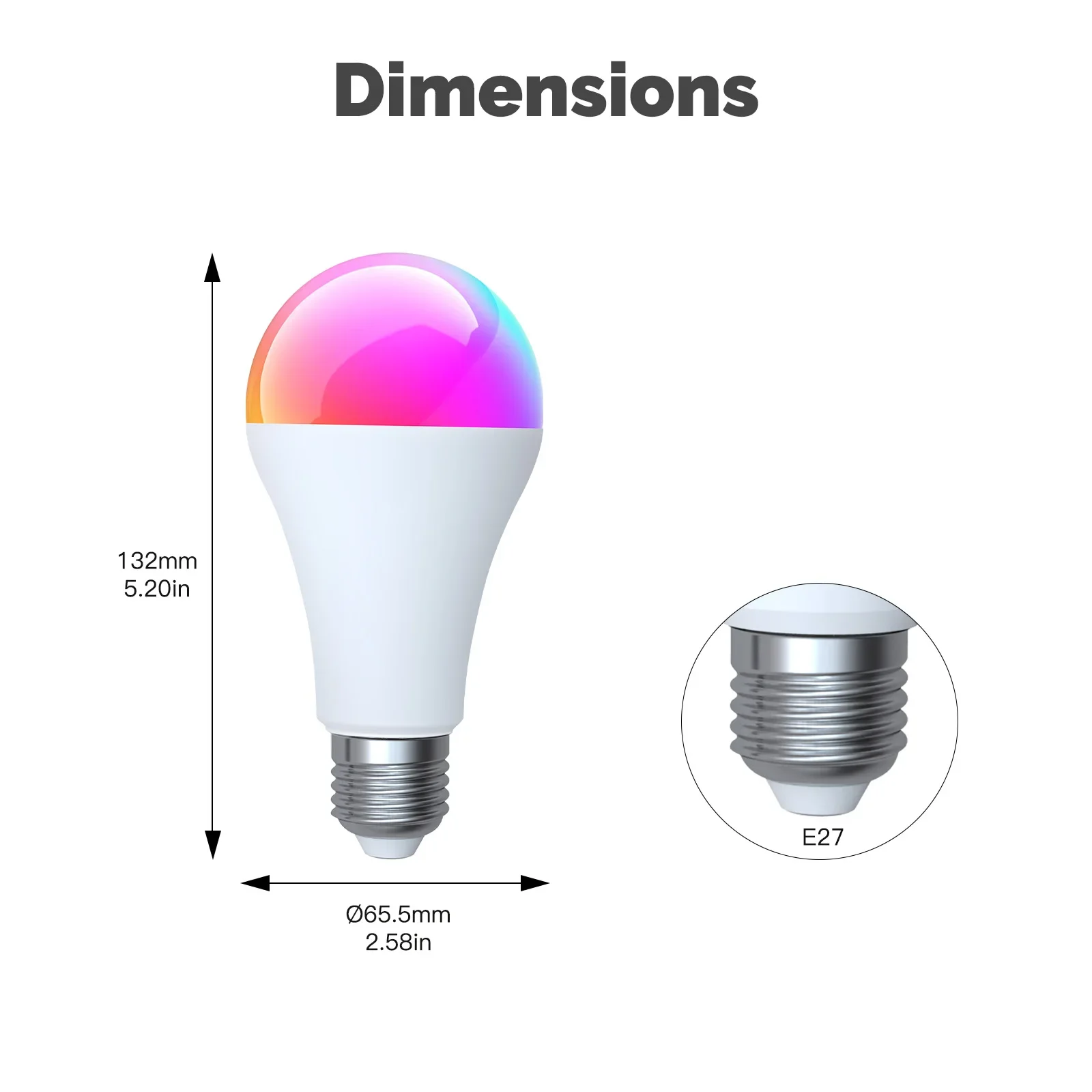 MOES 투야 매터 WIFI 스마트 LED 전구 디밍 가능 14W RGB C+W E27 색상 변경 2700K-6500K 스마트 앱 제어 (알렉사, 구글 지원)