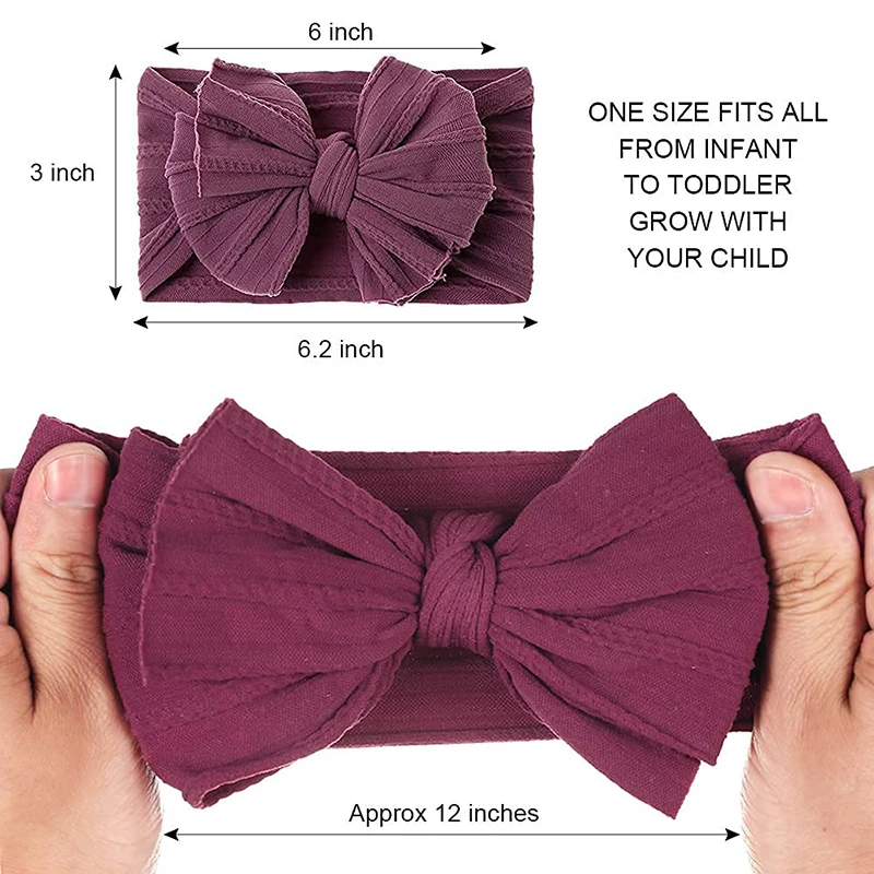 Newborn Baby Headbands Baby Hair Accessories Kids Headwear Knit Bowknot for Child Elastic Soft Turban Girl Headwraps Solid