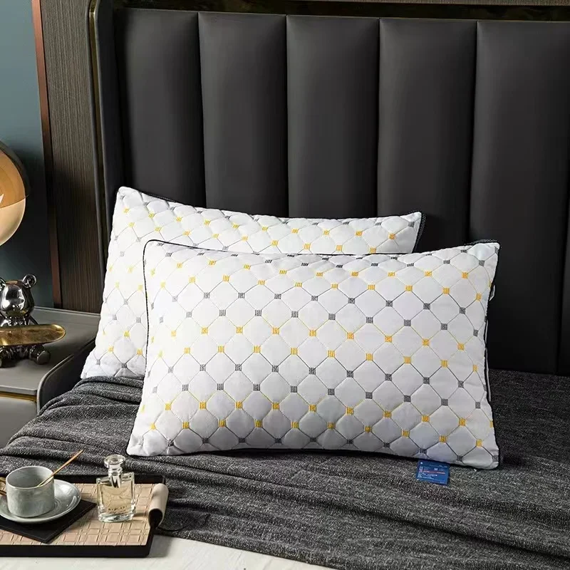 Non-collapse non-deformation high pillow adult deep sleeping feather velvet double pillow core household double pillow core