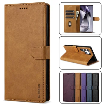 Étui de téléphone en cuir d&rsquo;affaires pour Samsung Galaxy S25 S24 S23 Ultra S22 S21 FE S20 S10 Plus Note20 Flip Book carte portefeuille couverture Etui