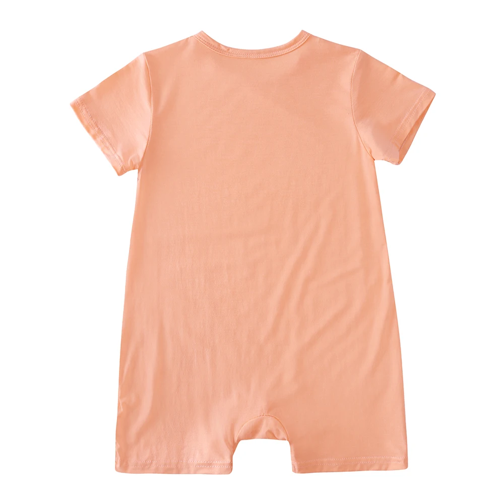 Description Picture 5 of item2025 Summer Cute Newborn Baby Clothes Infant Romper Soild Modal Onesie Soft Jumpsuit Toddler Boy Girl Romper Casual Pajamas