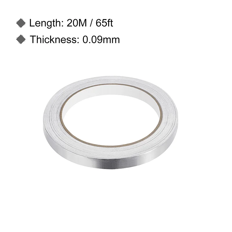 Uxcell Aluminum Foil Tape - 10mm X 20m High Temperature HVAC Duct Sealing Tape