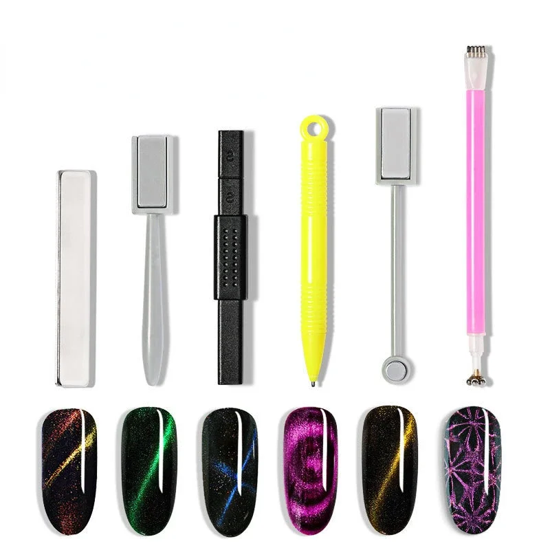 Double Headed Nail Art Magnet Stick Cat Eyes Magnet for Nail Gel Polish 3d Line Strip Effect Strong Magnetic Pen Tools