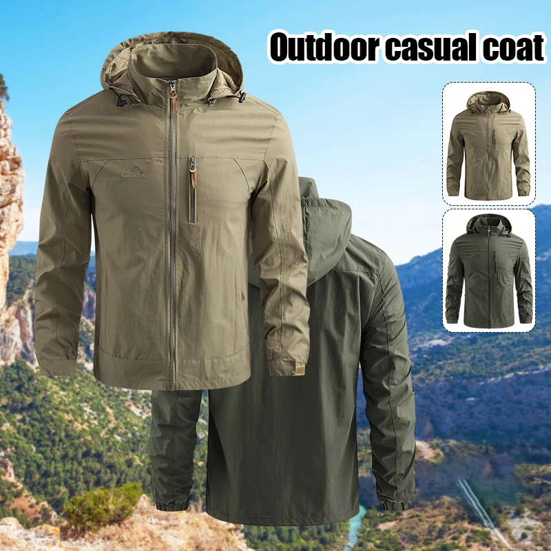 Men Windbreaker Autumn Casual Outdoor Jackets Outerwear Waterproof Quick-drying Coat Hoodie Hooded Removable Streetwear Spring environmentally friendly odor free water based floor paint waterproof floor paint zero formaldehyde quick drying floor paint