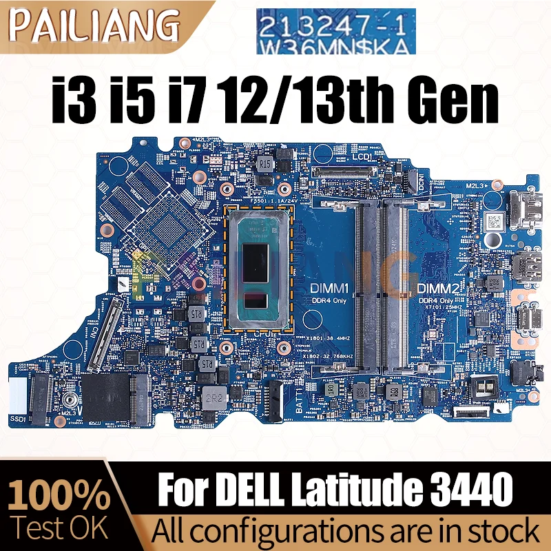 For DELL Latitude 3440 Notebook Mainboard 213247-1 i3 i5 i7 12