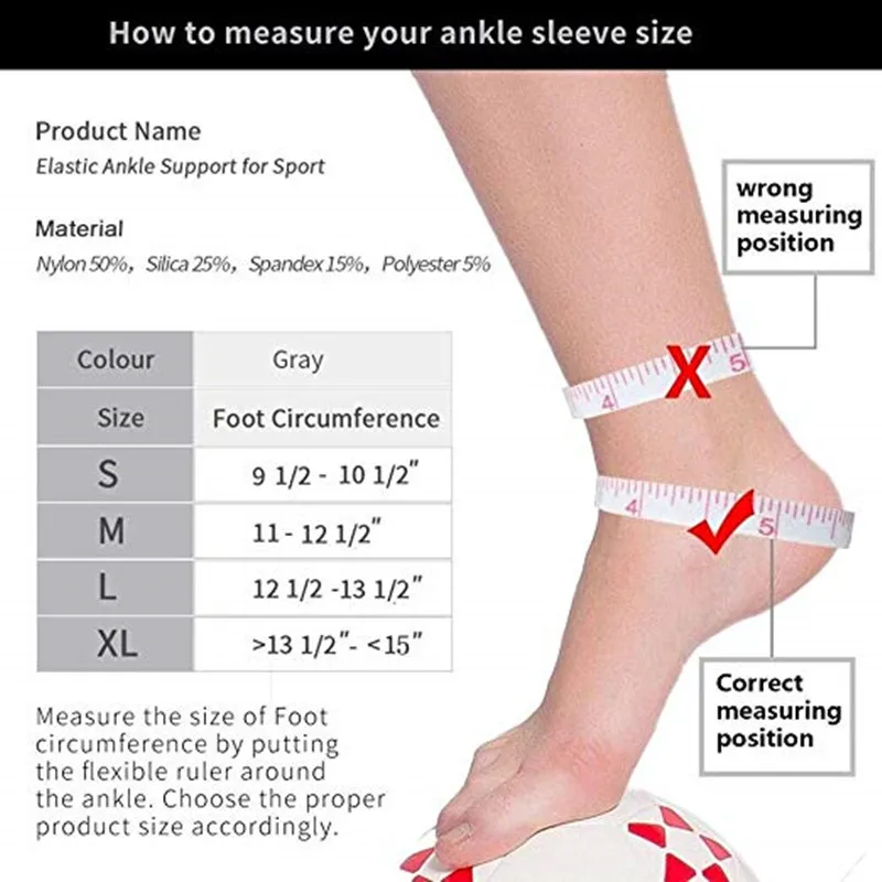 Elastic Silicone Ankle Support Fitness Compression Ankle Protector Basketball Football Tennis Silica Gel Pad