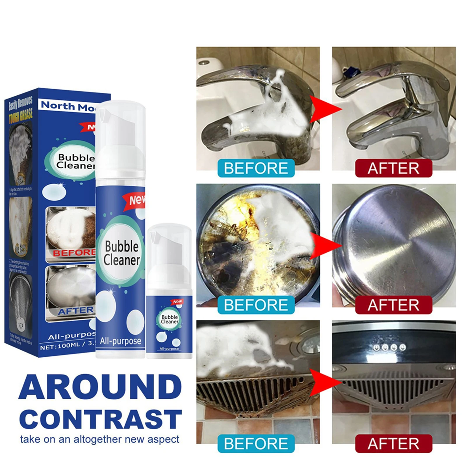 Degreasing Foam Multi Purpose Efficient Oil Stain Cleaner Keeping The Surface Clean And Fresh