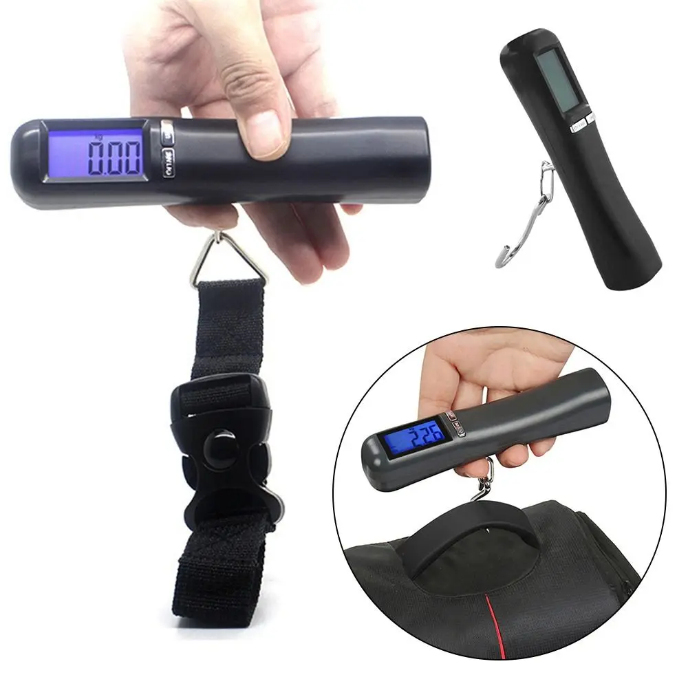 

Портативные мини-весы, цифровой безмен с крючком для взвешивания чемоданов, багажа, сумок, максимальный вес 40 кг, 10 г