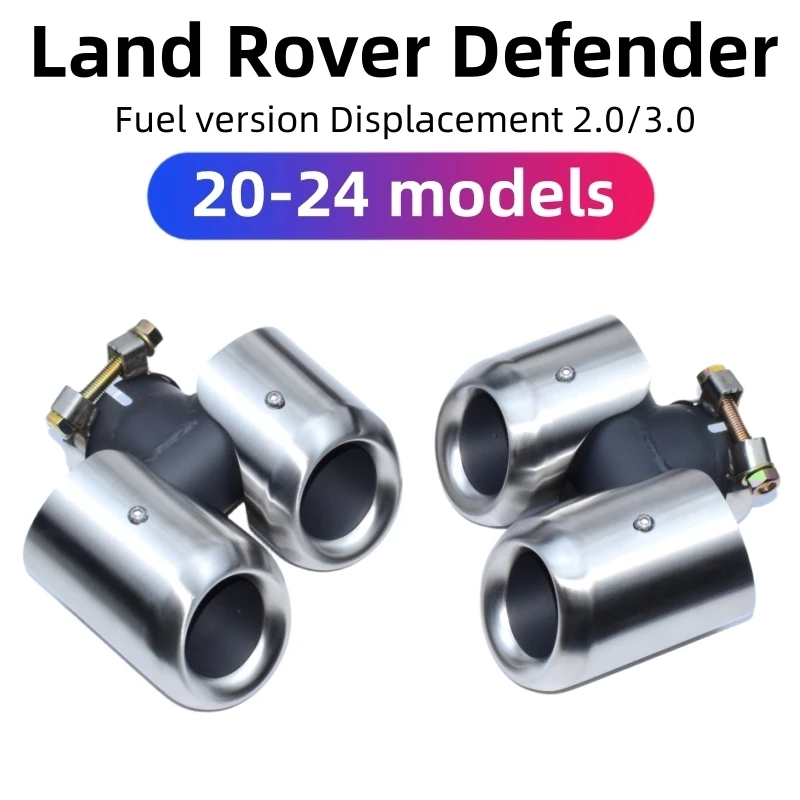 랜드로버 디펜더용 사각 배기 파이프, 스테인레스 스틸 블랙 머플러, KAHN 디자인, 2020 2021 2022 2023 2024