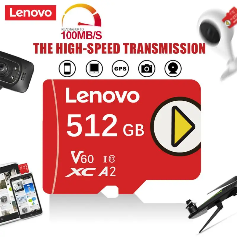 Lenovo Class 10 A2 Micro Tf Sd Card 512Gb 256Gb Flash Sd Memory Card 128Gb Impermeabile Cartao De Memoria Per Nintendo Switch