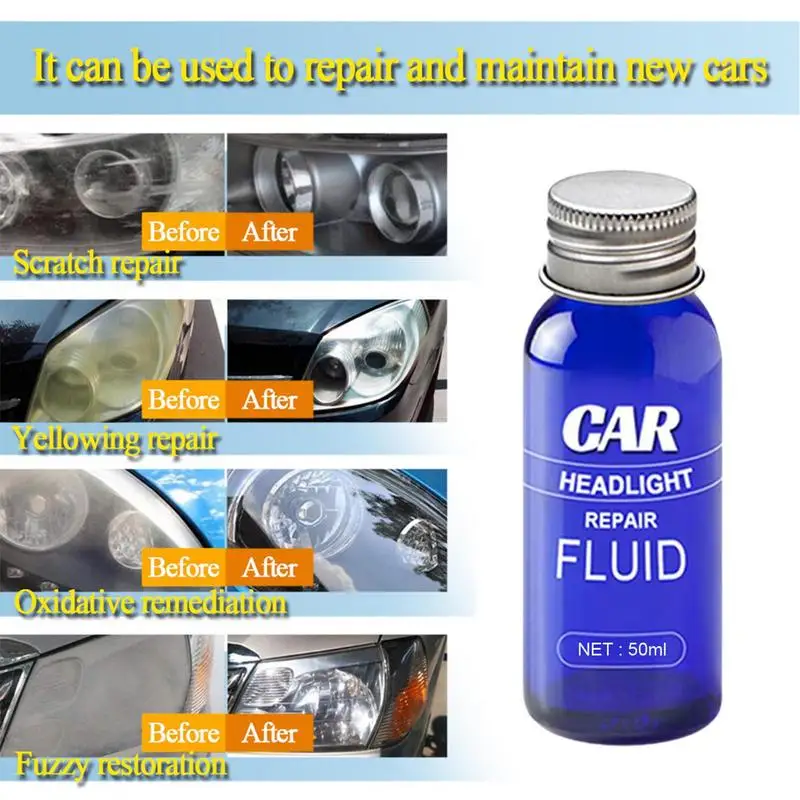 Ceramic Headlight Restoration Kit Headlight Polishing Kit Car Light Cleaner Ceramic Coating UV Protection Head Light Lens