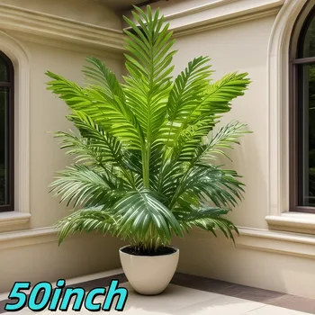 50-Inch Giant Artificial Palm Tree Realistic Full Lush Greenery Indoor Outdoor All-Season Decor for Home Office Wedding Party 1
