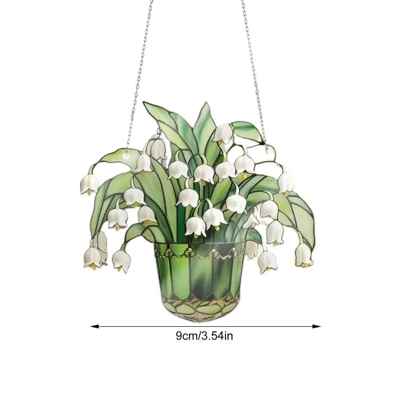 Window sun catchers stained glass lily of valley for any room garden outdoors