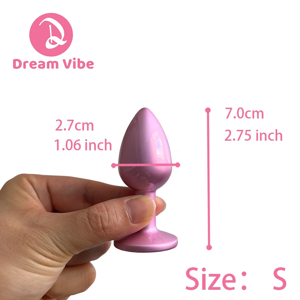 Shiny Pink Anal Plug Collection Round Gem Anal Plug Dreamy pink Anal Trainer Kit Adult Sex Toys for Women Men Sex Gifts SML