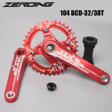 

ZEROING Mountain Bike Crankset 104 BCD Chainring 32/34/36/38T 170mm Integrate Crank Mtb Bicycle Crank Set with Bottom Bracket