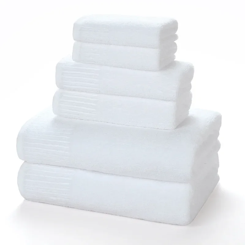 3Pcs Towel Set Adult 100% Cotton Soft Jacquard Solid Color Hand Face Bath Towels Thick Absorbent Summer Beach Towel Brown