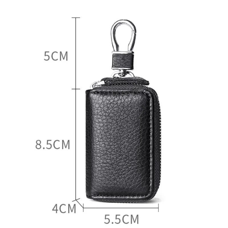 Cow Leather Key Wallet Mini Coin Purse Multifunctional Men Women Key Holder House Keychain Bag Organizer Car Case Pouch