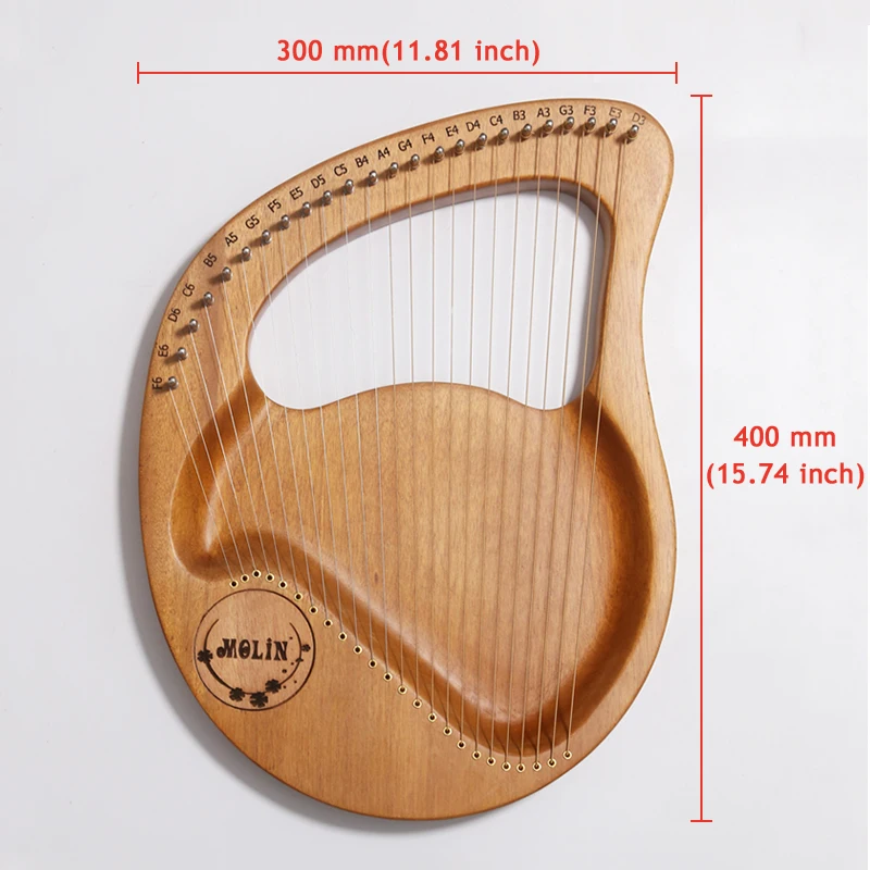 Harp Musical Instrument 24 Strings Lyre Piano Lyre Harp Wooden Mahogany 21 Strings Harp Musical Beginner Instrument With Matching Gifts