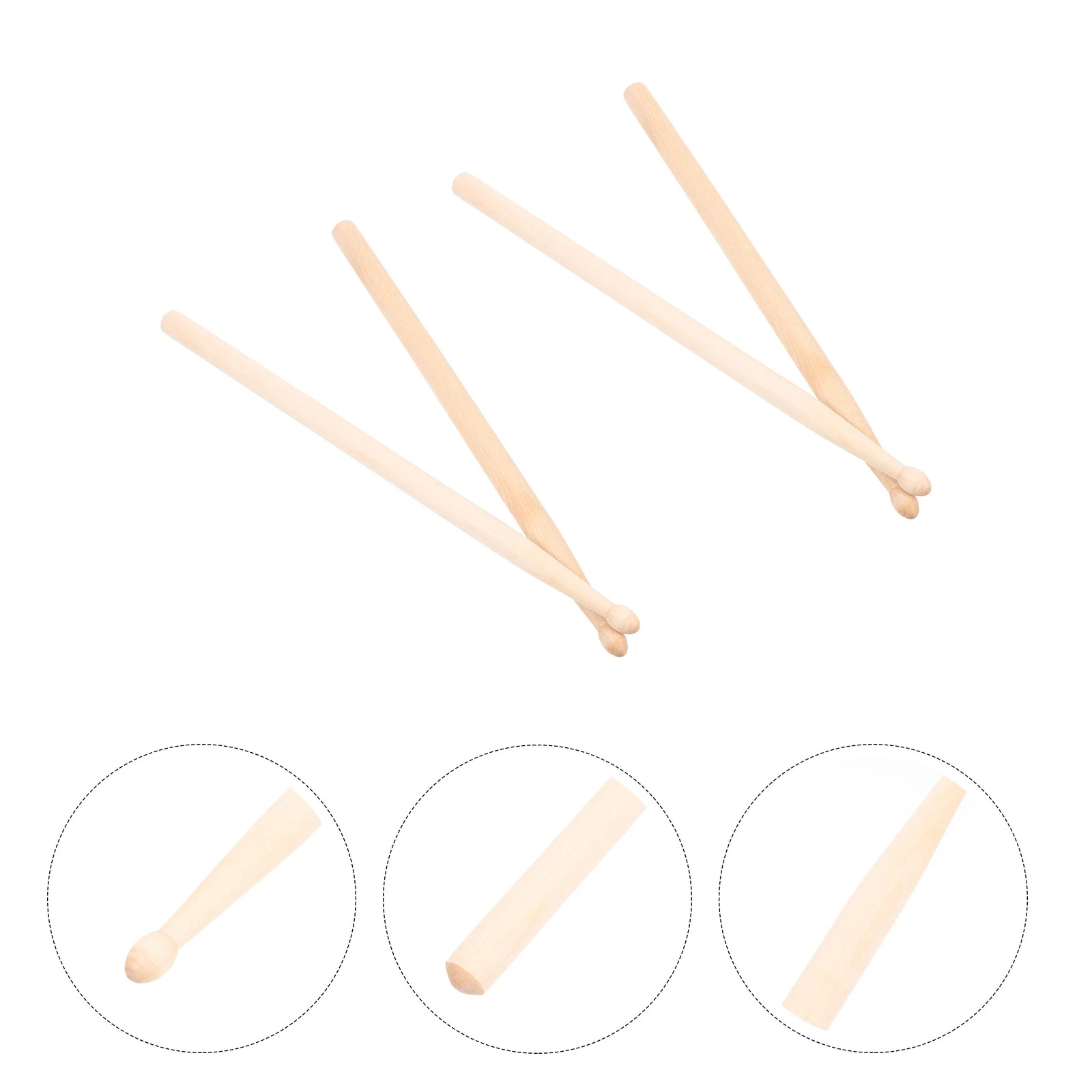 

2 Pairs Maple Wood Drumsticks Wooden Mallets Drum Sticks for Kids and Beginners