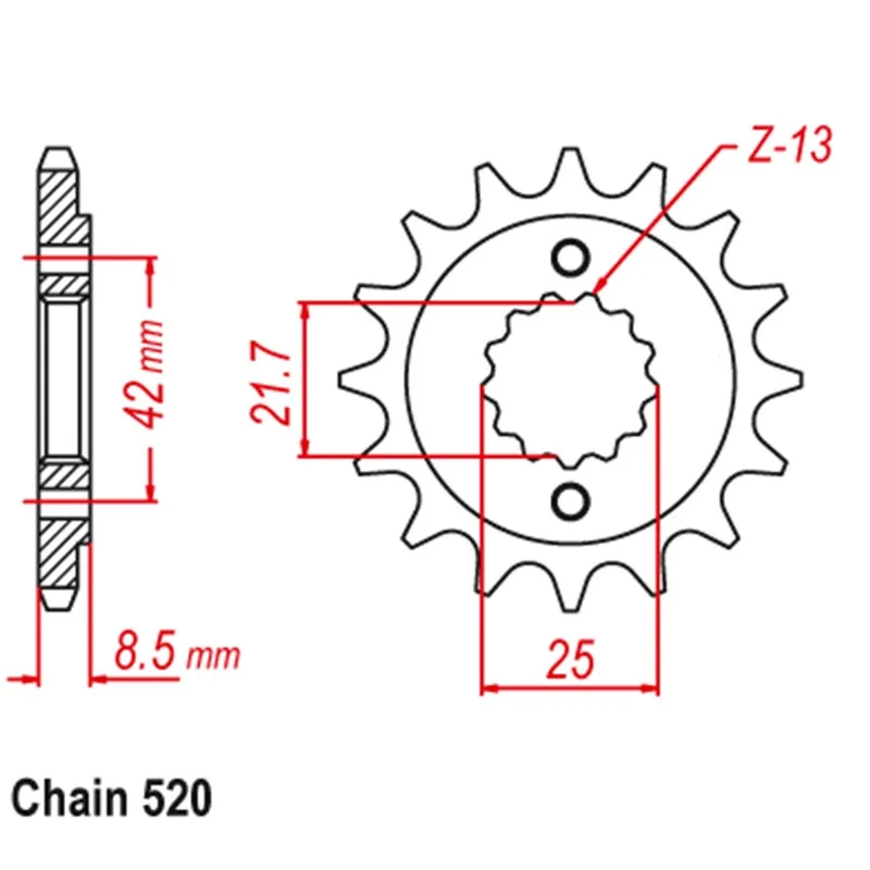 520 16T 45T Front Rear Motorcycle Sprocket For Kawasaki ZXR400 R