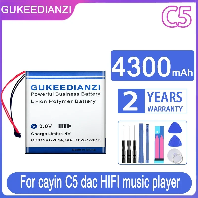 

GUKEEDIANZI Replacement Battery 4000mAh/ 6600mAh for Cayin C5 Dac/N6 N3 i5 Player/N6ii A01 N6 Mk2 WiFi Music Bateria