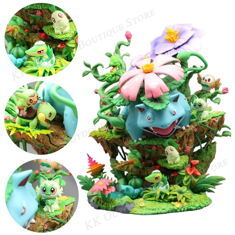 

33 см покемон венузавр Chikorita Treecko Sprigatito трава Тип Покемон фигурка ПВХ GK статуя коллекционные модели игрушки подарок для детей