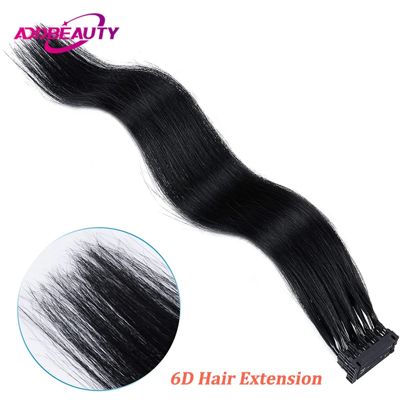 6D Hair Extension 100% Real Human Hair Extension Straight Brazlian Fusion Human 2nd Generation 5 Rows 6D Virgin